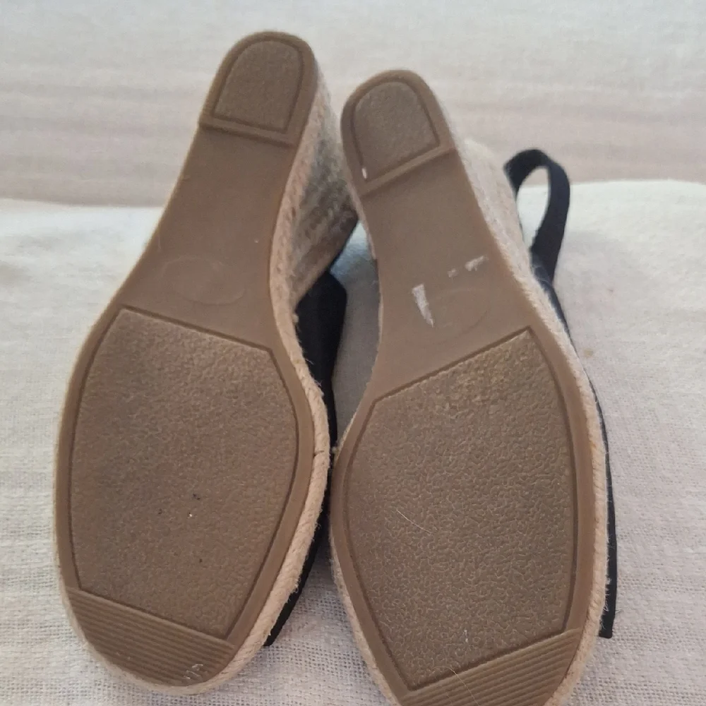 Dressbarn Black Espadrille Slingback Shoes Size 8